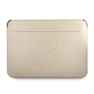 Torba Guess Sleeve GUCS13PUSASLG 13 cali złoty/gold Saffiano Script