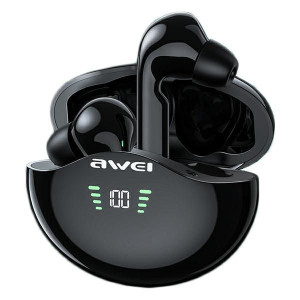 AWEI słuchawki Bluetooth 5.1 T12P TWS + stacja dokująca czarny/black