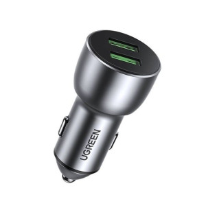 Ładowarka samochodowa UGREEN CD213 QC 3.0, 2xUSB, 36W (szara)