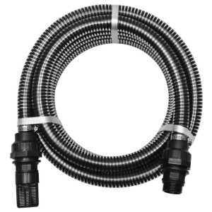 Wąż ssący ze złączkami, 10 m, 22 mm, czarny