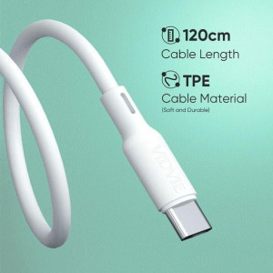 Kabel VIDVIE CB493 Type C/Type C 5A/100W, 1.2 m biały BOX