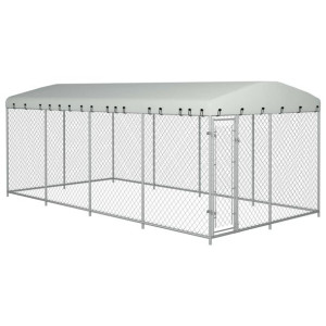Kojec dla psa z zadaszeniem, 8 x 4 x 2 m