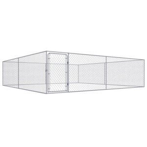 Kojec dla psa, galwanizowana stal, 4 x 4 x 1 m