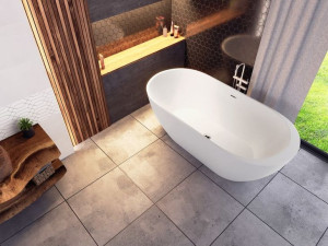 Wanna wolnostojąca Corsan RENO 160cm z wykończeniem czarnym