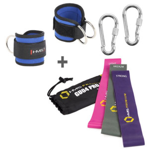 Set Opaski treningowe na kostkę OPX04 + Karabińczuk NB5042 + Zestaw gum opo