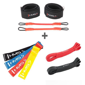Set gumy do treningu pracy nóg EXB01 + zestaw gum oporowych