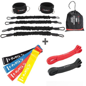 Set gumy do treningu pracy nóg EXB02 + zestaw gum oporowych