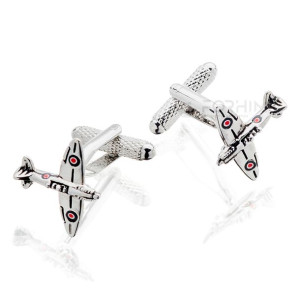 Spinki do mankietów Samolot Spitfire Onyx-Art London.