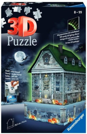 Puzzle 3d 216 Nawiedzony Dom Świecący W Ciemności