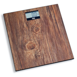 Waga łazienkowa ADE, do 180 kg, 30 x 30 cm, drewniany wzór