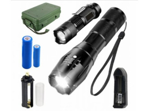 2x Latarka Led Cree Xm-l T6 Q5 Zoom Aku + Walizka