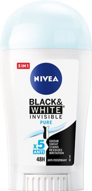 Nivea Black&white Invisible Pure Antyperspirant W Sztyfcie 40 Ml