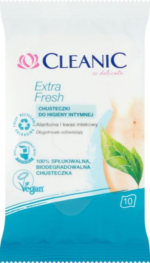 Cleanic Extra Fresh Chusteczki Do Higieny Intymnej 10 Sztuk