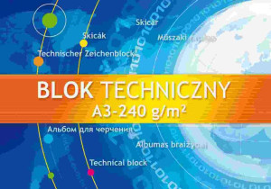 Blok techniczny A3 10k. biały Kreska