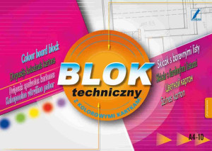 Blok techniczny A4 10k. kolorowy Kreska