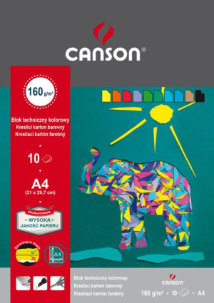 Blok techniczny Canson  A4/10k. 160g. kolorowy