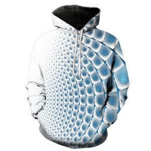 Bluza męska z kapturem wkładana przez głowę abstrakcyjnym wzorem 3D XXXXXL