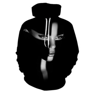 Bluza męska z kapturem wkładana przez głowę abstrakcyjnym wzorem 3D XXXXXL