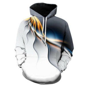 Bluza męska z kapturem wkładana przez głowę z efektem trójwymiaru SZARY XXX