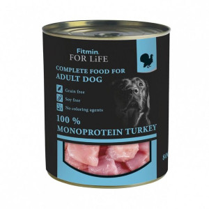 Fitmin For Life Monoprotein Turkey Mokra Karma Dla Dorosłych Psów Indyk 800