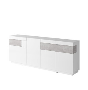 Nowoczesna Komoda Biały Połysk / Beton 219 SILKE 25