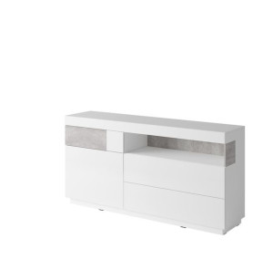 Nowoczesna Komoda Biały Połysk / Beton 169 SILKE 47