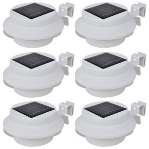 Lampy solarne, 6 sztuk, białe