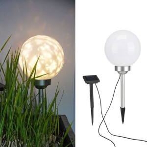 Solarna lampa kulista LED do ogrodu, obrotowa, 20 cm