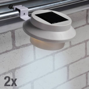 Zestaw 2 solarnych lamp LED na rynny, biały