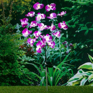 Ogrodowa lampka solarna w kształcie orchidei, 75 cm