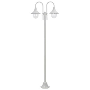 Latarnia ogrodowa 2-punktowa, 220 cm, aluminium, E27, biała