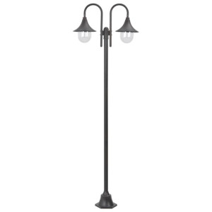 Latarnia ogrodowa 2-punktowa, 220 cm, aluminium, E27, brązowa
