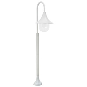 Lampa ogrodowa na słupku, 120 cm, E27, aluminium, biała