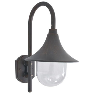 Ścienna lampa ogrodowa, 42 cm, E27, aluminiowa, kolor brązu