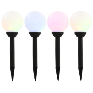 Kuliste lampy solarne do ogrodu, 4 szt., LED, 15 cm, RGB