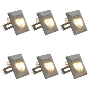 Lampy ścienne zewnętrzne LED, 6 szt., 5 W, srebrne, kwadratowe