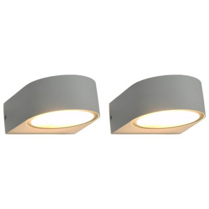 Zewnętrzne lampy ścienne, 2 szt., 11 W, białe, okrągłe