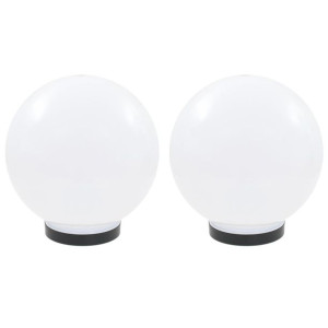 Lampy zewnętrzne LED, 2 szt., kule 25 cm, PMMA