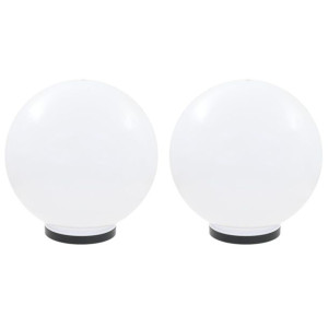 Lampy zewnętrzne LED, 2 szt., kule 40 cm, PMMA