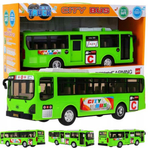 Autobus zabawka duży z otwieranymi drzwiami