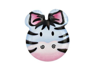 Talerzyki Papierowe Zebra 19,5cm 6szt