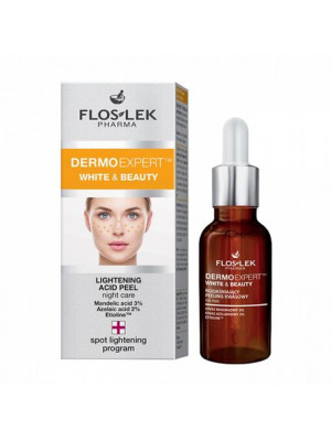 Floslek Dermo Expert White & Beauty rozjaśniający peeling kwasowy na noc 30