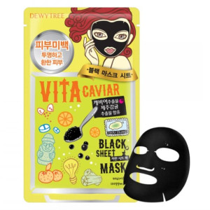 DEWYTREE Vita Caviar Black Sheet Mask witalizująca maska w płachcie z kawio