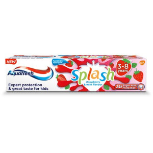Aquafresh Splash Toothpaste pasta do zębów dla dzieci 3-8 lat Strawberry &