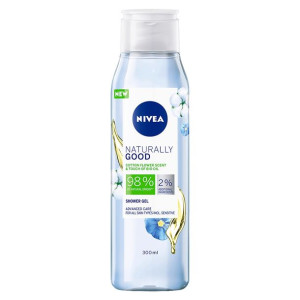 Nivea Naturally Good Shower Gel żel pod prysznic o zapachu kwiatu bawełny z