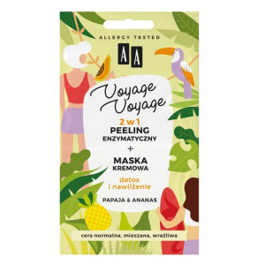 AA Voyage Voyage 2w1 peeling enzymatyczny+maska kremowa Papaja & Ananas 2x5