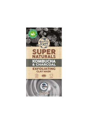 Earth Kiss Super Naturals Kombucha & Charcoal Exfoliating Clay Mask złuszcz