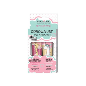 Floslek Vege Lip Care zestaw odnowa ust w 2 krokach cukrowy scrub nastrojow