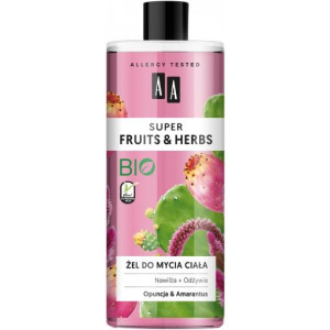 AA Super Fruits & Herbs żel do mycia ciała Opuncja i Amarantus 500ml