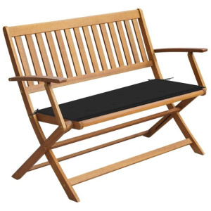 Ławka ogrodowa z poduszką, 120 cm, lite drewno akacjowe